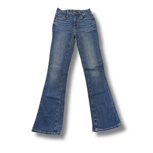 American Eagle 00 Short Next Level Stretch Flare Jeans Blue High Rise Denim